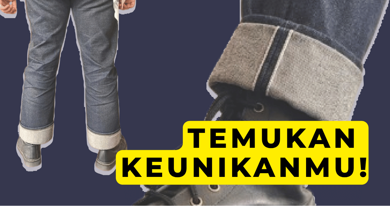 Detail cuffing raw selvedge denim